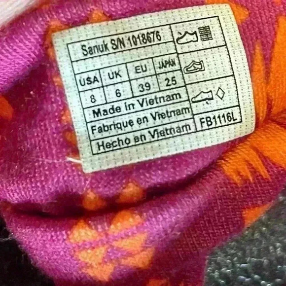 Sanuk Yoga- Ella Sling Sandals in Purple and Orange Print - Women's 8 Comfort - Picture 3 of 8